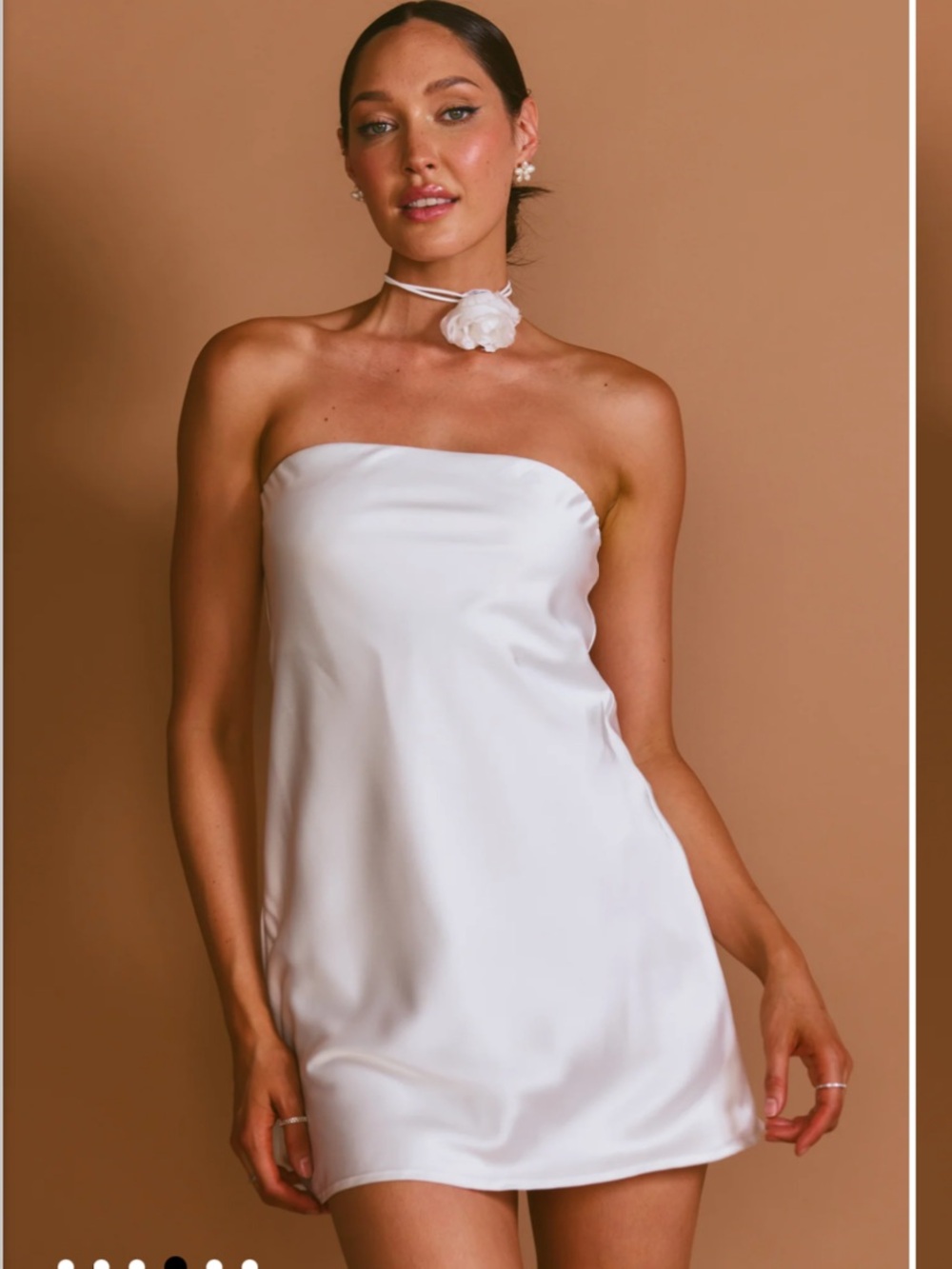 Show Me Your Mumu Taylor Tube Mini Dress Ivory Luxe Satin XXL Plus Wedding